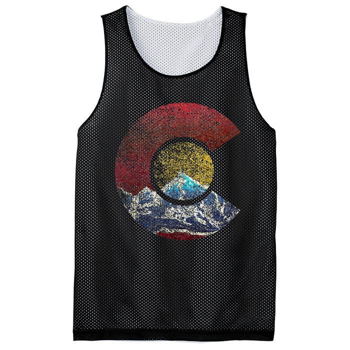 Colorado With Flag Themed Mountain Mesh Reversible Basketball Jersey Tank