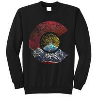 Colorado With Flag Themed Mountain Tall Sweatshirt