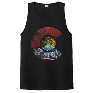 Colorado With Flag Themed Mountain PosiCharge Competitor Tank