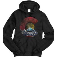 Colorado With Flag Themed Mountain Tie Dye Hoodie