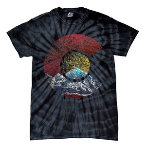 Colorado With Flag Themed Mountain Tie-Dye T-Shirt