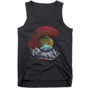 Colorado With Flag Themed Mountain Tank Top