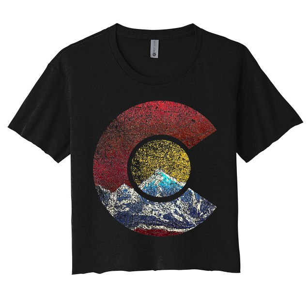 Colorado With Flag Themed Mountain Crop Top