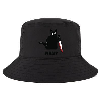 Cat What Funny Black Cat, Murderous Cat With Knife Cool Comfort Performance Bucket Hat