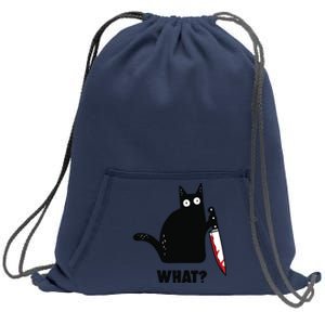 Cat What Funny Black Cat, Murderous Cat With Knife Sweatshirt Cinch Pack Bag