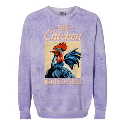 Chicken Whisperer Funny Vintage Chicken Portrait Farming Hen Colorblast Crewneck Sweatshirt