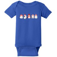 Christmas Winter Festive Penguin Cats Holiday Party Funny Gift Baby Bodysuit