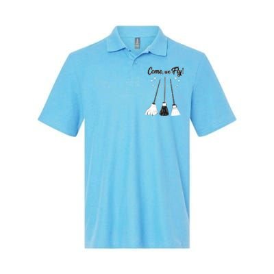 Come We Fly Witch Vintage Broom Fying Halloween Night Gift Softstyle Adult Sport Polo