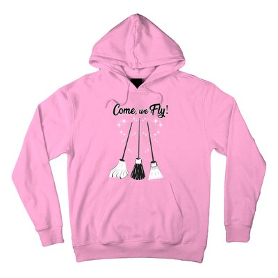 Come We Fly Witch Vintage Broom Fying Halloween Night Gift Hoodie