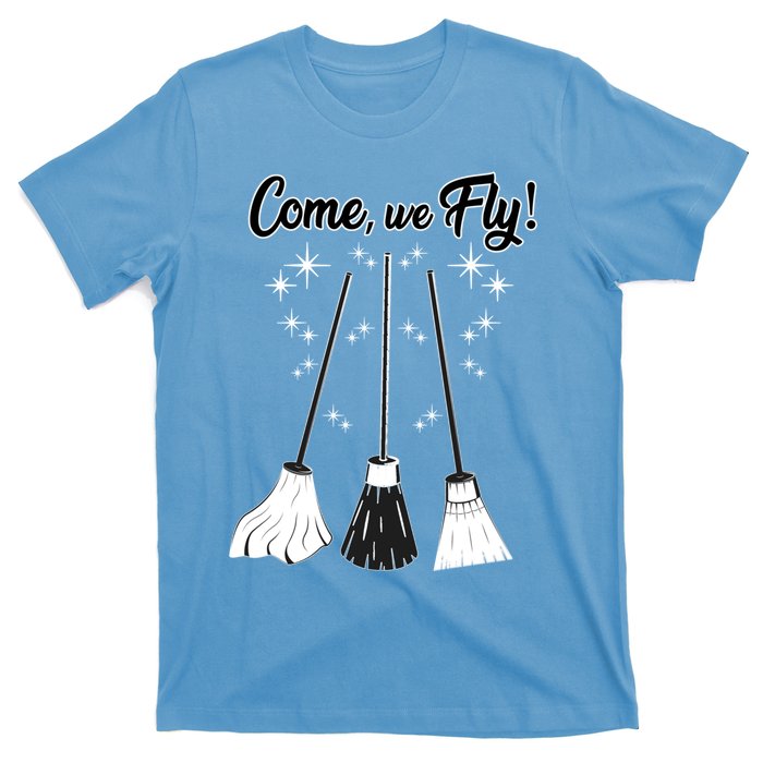 Come We Fly Witch Vintage Broom Fying Halloween Night Gift T-Shirt