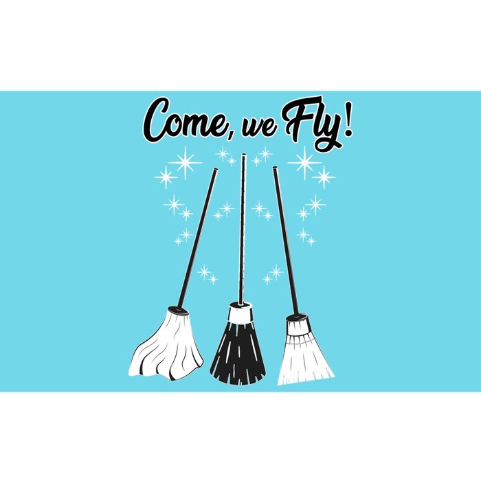 Come We Fly Witch Vintage Broom Fying Halloween Night Gift Bumper Sticker