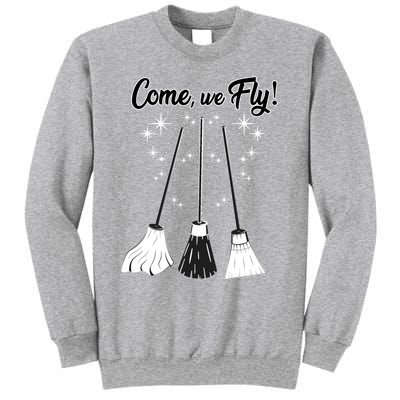 Come We Fly Witch Vintage Broom Fying Halloween Night Gift Sweatshirt