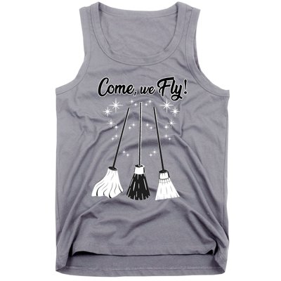 Come We Fly Witch Vintage Broom Fying Halloween Night Gift Tank Top