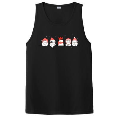 Christmas Winter Festive Penguin Cats Holiday Party Funny Gift PosiCharge Competitor Tank