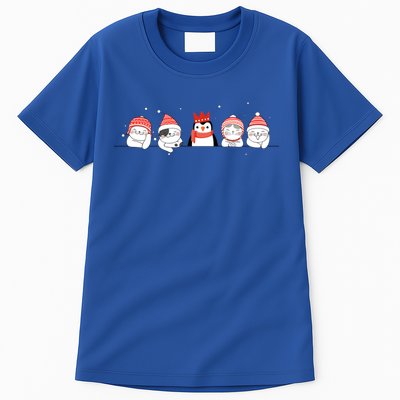 Christmas Winter Festive Penguin Cats Holiday Party Funny Gift Tall T-Shirt