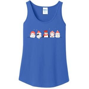 Christmas Winter Festive Penguin Cats Holiday Party Funny Gift Ladies Essential Tank