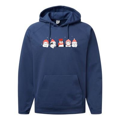 Christmas Winter Festive Penguin Cats Holiday Party Funny Gift Performance Fleece Hoodie