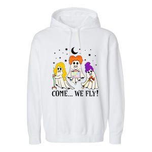 Come We Fly Funny PT SLP OT Nurse Ghost Nursing Halloween Garment-Dyed Fleece Hoodie