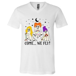 Come We Fly Funny PT SLP OT Nurse Ghost Nursing Halloween V-Neck T-Shirt