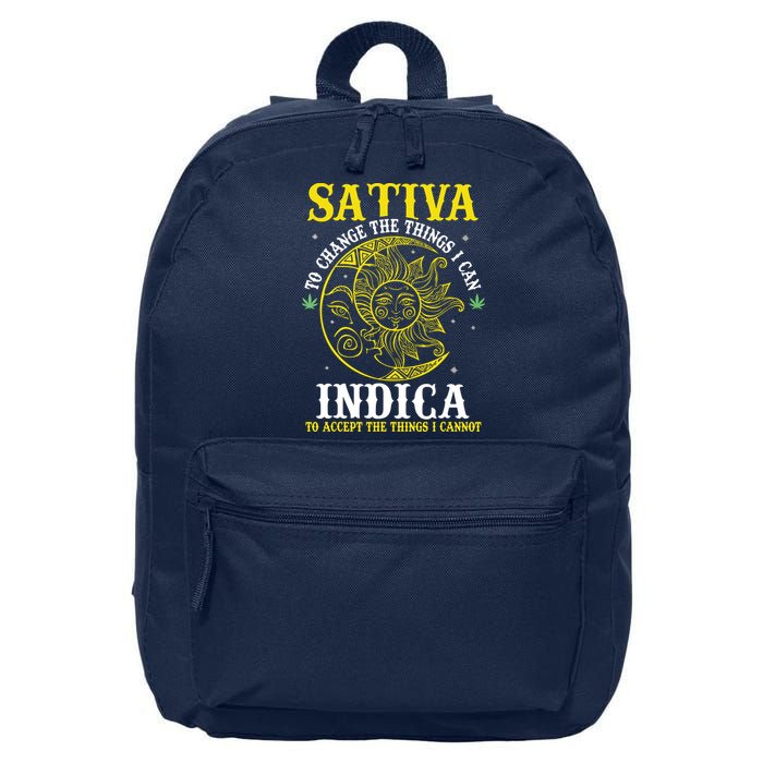 Cannabis Weed Fun Sativa To Change The Things I Can Indica 16 in Basic Backpack