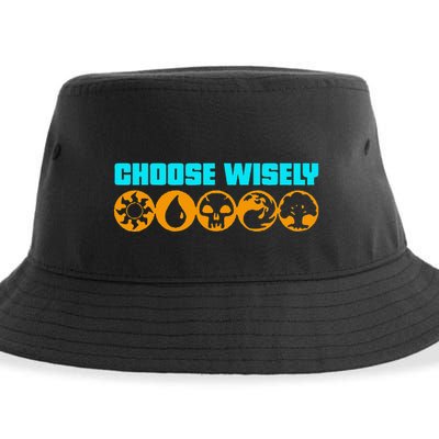 Choose Wisely Gamer M.A.N.A Symbols Gathering Magic Sustainable Bucket Hat
