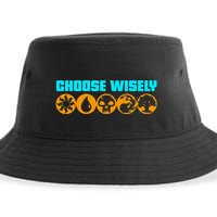 Choose Wisely Gamer M.A.N.A Symbols Gathering Magic Sustainable Bucket Hat