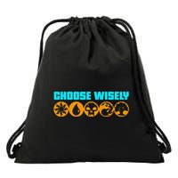 Choose Wisely Gamer M.A.N.A Symbols Gathering Magic Drawstring Bag