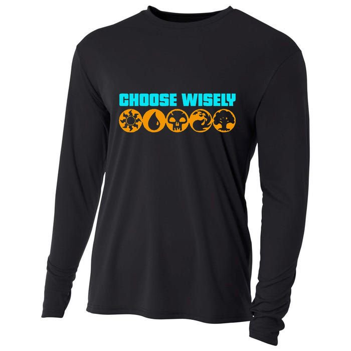 Choose Wisely Gamer M.A.N.A Symbols Gathering Magic Cooling Performance Long Sleeve Crew