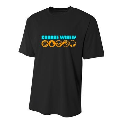 Choose Wisely Gamer M.A.N.A Symbols Gathering Magic Youth Performance Sprint T-Shirt