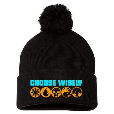 Choose Wisely Gamer M.A.N.A Symbols Gathering Magic Pom Pom 12in Knit Beanie