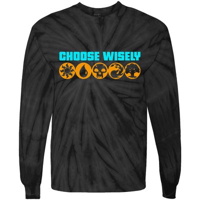 Choose Wisely Gamer M.A.N.A Symbols Gathering Magic Tie-Dye Long Sleeve Shirt