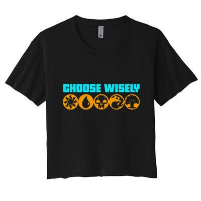 Choose Wisely Gamer M.A.N.A Symbols Gathering Magic Crop Top