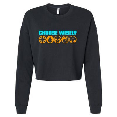 Choose Wisely Gamer M.A.N.A Symbols Gathering Magic Cropped Pullover Crew