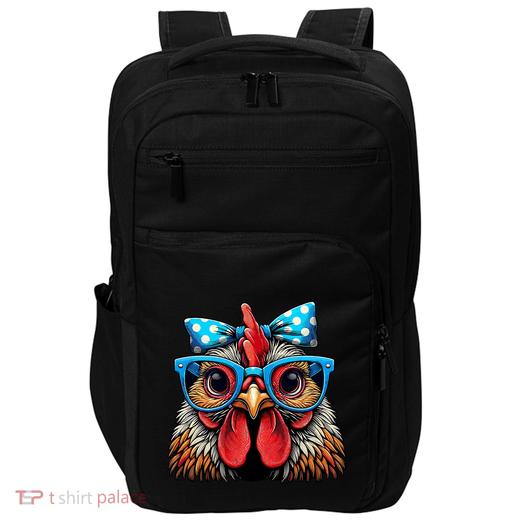 Chicken With Glasses And Bow Farm Girl Impact Tech Backpack