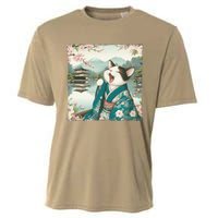 Cat Wave Graphicvintage Funny Japanese Art Anime Cooling Performance Crew T-Shirt