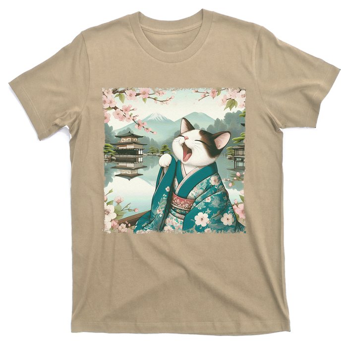 Cat Wave Graphicvintage Funny Japanese Art Anime T-Shirt