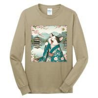 Cat Wave Graphicvintage Funny Japanese Art Anime Tall Long Sleeve T-Shirt