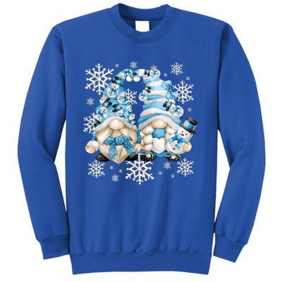 Cute Winter Gnome Gift Funny Snow Decor With Snowflakes Funny Gift Sweatshirt