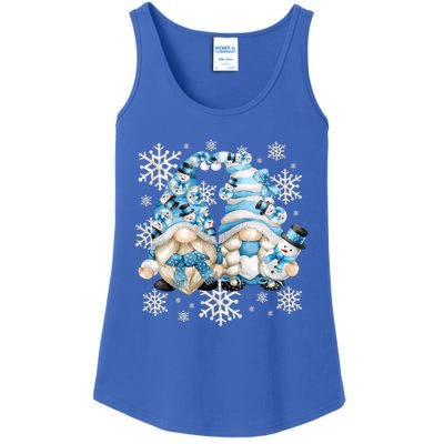 Cute Winter Gnome Gift Funny Snow Decor With Snowflakes Funny Gift Ladies Essential Tank