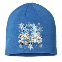 Cute Winter Gnome Gift Funny Snow Decor With Snowflakes Funny Gift Sustainable Beanie