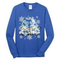 Cute Winter Gnome Gift Funny Snow Decor With Snowflakes Funny Gift Tall Long Sleeve T-Shirt