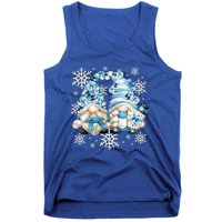 Cute Winter Gnome Gift Funny Snow Decor With Snowflakes Funny Gift Tank Top