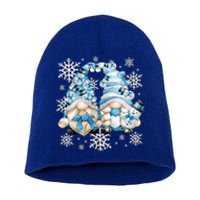 Cute Winter Gnome Gift Funny Snow Decor With Snowflakes Funny Gift Short Acrylic Beanie