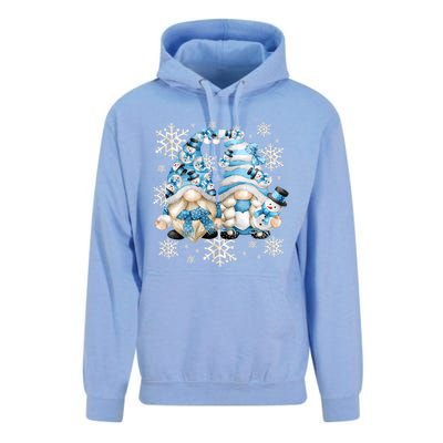 Cute Winter Gnome Gift Funny Snow Decor With Snowflakes Funny Gift Unisex Surf Hoodie