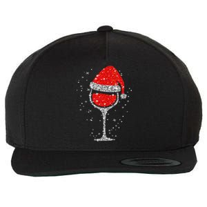 Christmas Wine Glass Snowflakes Santa Hat Red Wine Wool Snapback Cap