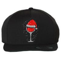 Christmas Wine Glass Snowflakes Santa Hat Red Wine Wool Snapback Cap