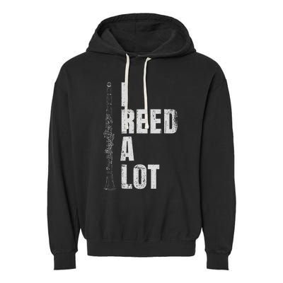 Clarinet Word Game I Reed A Lot Clarinet Player Garment-Dyed Fleece Hoodie