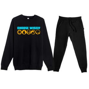 Choose Wisely Gamer A Symbols Gathering Magic Cool Gift Premium Crewneck Sweatsuit Set