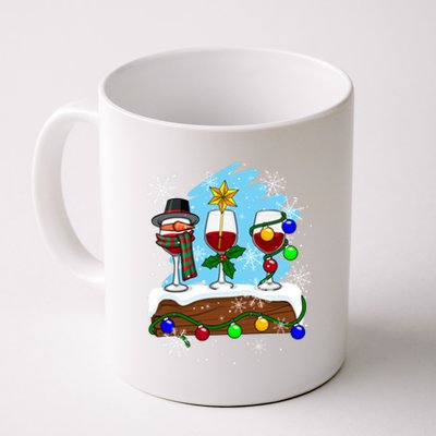 Christmas Wine Glasses Santa Snow Lights Mistletoe Star Gift Coffee Mug