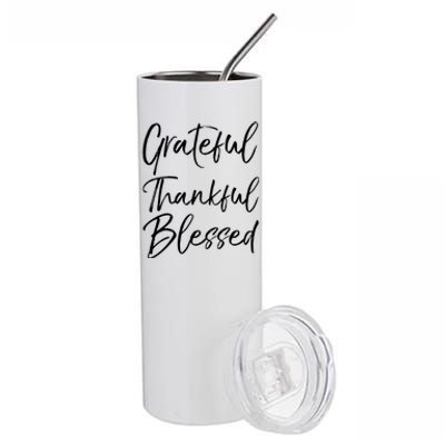 Christian Worship Gift Grateful Thankful Blessed Gift Stainless Steel Tumbler